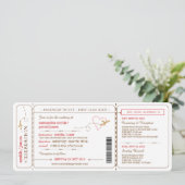 Boarding Pass Ticket Wedding Invitation Kaart (Staand voorkant)