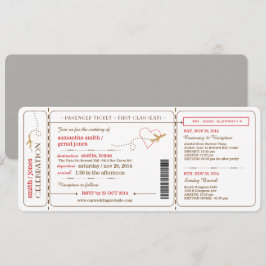 Boarding Pass Ticket Wedding Invitation Kaart