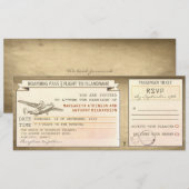 Boarding Pass tickets - vintage huwelijksuitnodigi Kaart (Voorkant / Achterkant)