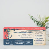 boarding pass-tickets voor verlovingsfeest met RSV Kaart (Staand voorkant)