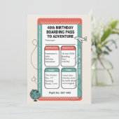 Boarding Pass to Adventure – Travel Themed Kaart (Staand voorkant)