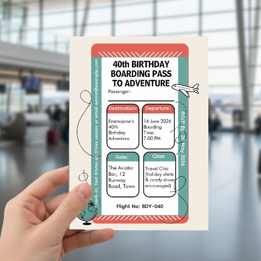 Boarding Pass to Adventure – Travel Themed Kaart