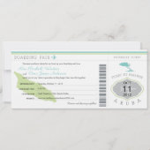 Boarding Pass to Aruba Wedding Invitation Kaart (Voorkant)