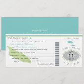 Boarding Pass to Aruba Wedding Invitation Kaart (Voorkant / Achterkant)