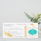 Boarding Pass to Aruba Wedding Invitation Kaart (Staand voorkant)