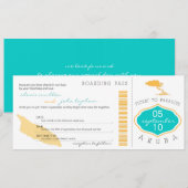 Boarding Pass to Aruba Wedding Invitation Kaart (Voorkant / Achterkant)