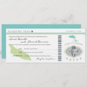 Boarding Pass to Aruba Wedding Invitation Kaart (Voorkant / Achterkant)