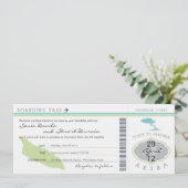 Boarding Pass to Aruba Wedding Invitation Kaart (Staand voorkant)