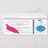 Boarding Pass to Aruba Wedding Invitation Kaart (Voorkant)