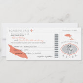 Boarding Pass to Aruba Wedding Invitation Kaart (Voorkant)