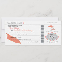 Boarding Pass to Aruba Wedding Invitation Kaart