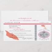 Boarding Pass to Aruba Wedding Invitation Kaart (Voorkant / Achterkant)
