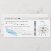 Boarding Pass to Aruba Wedding Invitation Kaart (Voorkant)