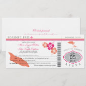 Boarding Pass to Aruba Wedding Invitation Kaart (Voorkant / Achterkant)