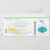 Boarding Pass to Aruba Wedding Invitation Kaart (Voorkant)