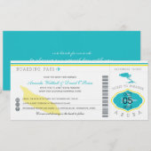 Boarding Pass to Aruba Wedding Invitation Kaart (Voorkant / Achterkant)