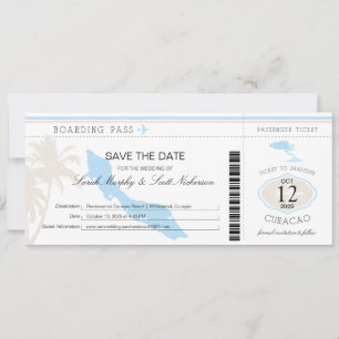 Boarding Pass to Curacao Save The Date