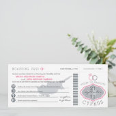 Boarding Pass to Cyprus Wedding Invitation Kaart (Staand voorkant)