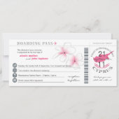 Boarding Pass to Cyprus Wedding Invitation Kaart (Voorkant)