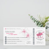 Boarding Pass to Cyprus Wedding Invitation Kaart (Staand voorkant)