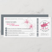 Boarding Pass to Cyprus Wedding Invitation Kaart (Voorkant / Achterkant)