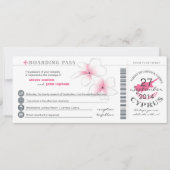 Boarding Pass to Cyprus Wedding Invitation Kaart (Voorkant)
