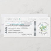Boarding Pass to Cyprus Wedding Invitation Kaart (Voorkant)