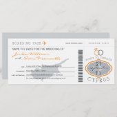 Boarding Pass to Cyprus Wedding Invitation Save The Date (Voorkant / Achterkant)