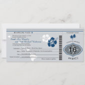 Boarding Pass to Hawaii Grey and Blue Kaart (Voorkant)