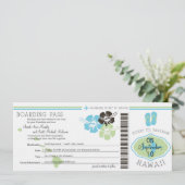 Boarding Pass to Hawaii Save The Date (Staand voorkant)