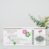Boarding Pass to Hawaii Save The Date (Staand voorkant)