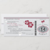 Boarding Pass to Hawaii SilverGrey/Red Kaart (Voorkant)