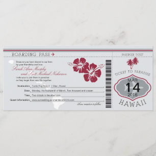 Boarding Pass to Hawaii SilverGrey/Red Kaart