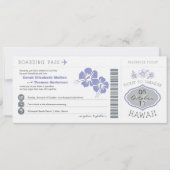 Boarding Pass to Hawaii Wedding Invitation Kaart (Voorkant)
