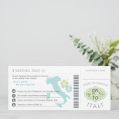Boarding Pass to Italy Wedding Invitation Kaart (Staand voorkant)