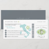 Boarding Pass to Italy Wedding Invitation Kaart (Voorkant / Achterkant)