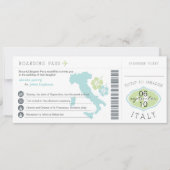Boarding Pass to Italy Wedding Invitation Kaart (Voorkant)