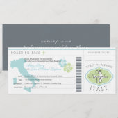 Boarding Pass to Italy Wedding Invitation Kaart (Voorkant / Achterkant)