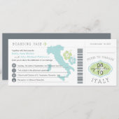 Boarding Pass to Italy Wedding Invitation Kaart (Voorkant / Achterkant)