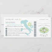 Boarding Pass to Italy Wedding Invitation Kaart (Voorkant)