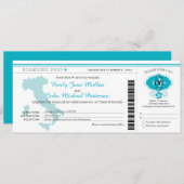 Boarding Pass to Italy Wedding Invitation Kaart (Voorkant / Achterkant)