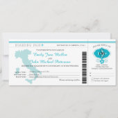 Boarding Pass to Italy Wedding Invitation Kaart (Voorkant)