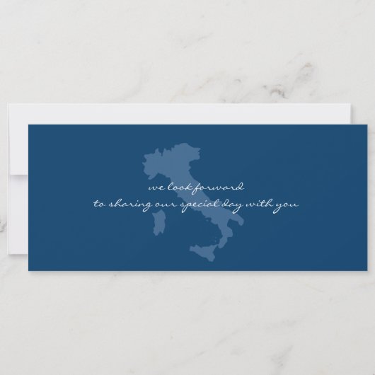 Boarding Pass to Italy Wedding Invitation Kaart (Achterkant)