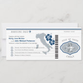 Boarding Pass to Italy Wedding Invitation Kaart (Voorkant)