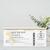 Boarding Pass to Italy Wedding Invitation Save The Date (Staand voorkant)