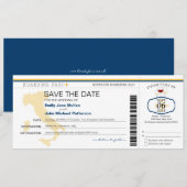 Boarding Pass to Italy Wedding Invitation Save The Date (Voorkant / Achterkant)