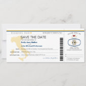 Boarding Pass to Italy Wedding Invitation Save The Date (Voorkant)