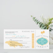 Boarding Pass to Jamaica Wedding Invitation Kaart (Staand voorkant)