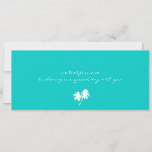 Boarding Pass to Jamaica Wedding Invitation Kaart (Achterkant)