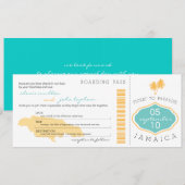 Boarding Pass to Jamaica Wedding Invitation Kaart (Voorkant / Achterkant)